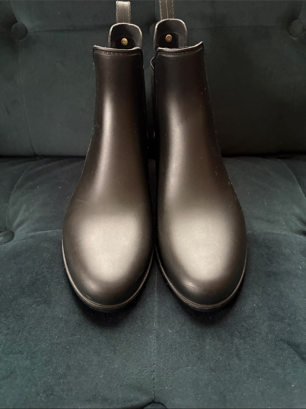 Sam Edelman Black Chelsea Rain Booties with Pull Tabs